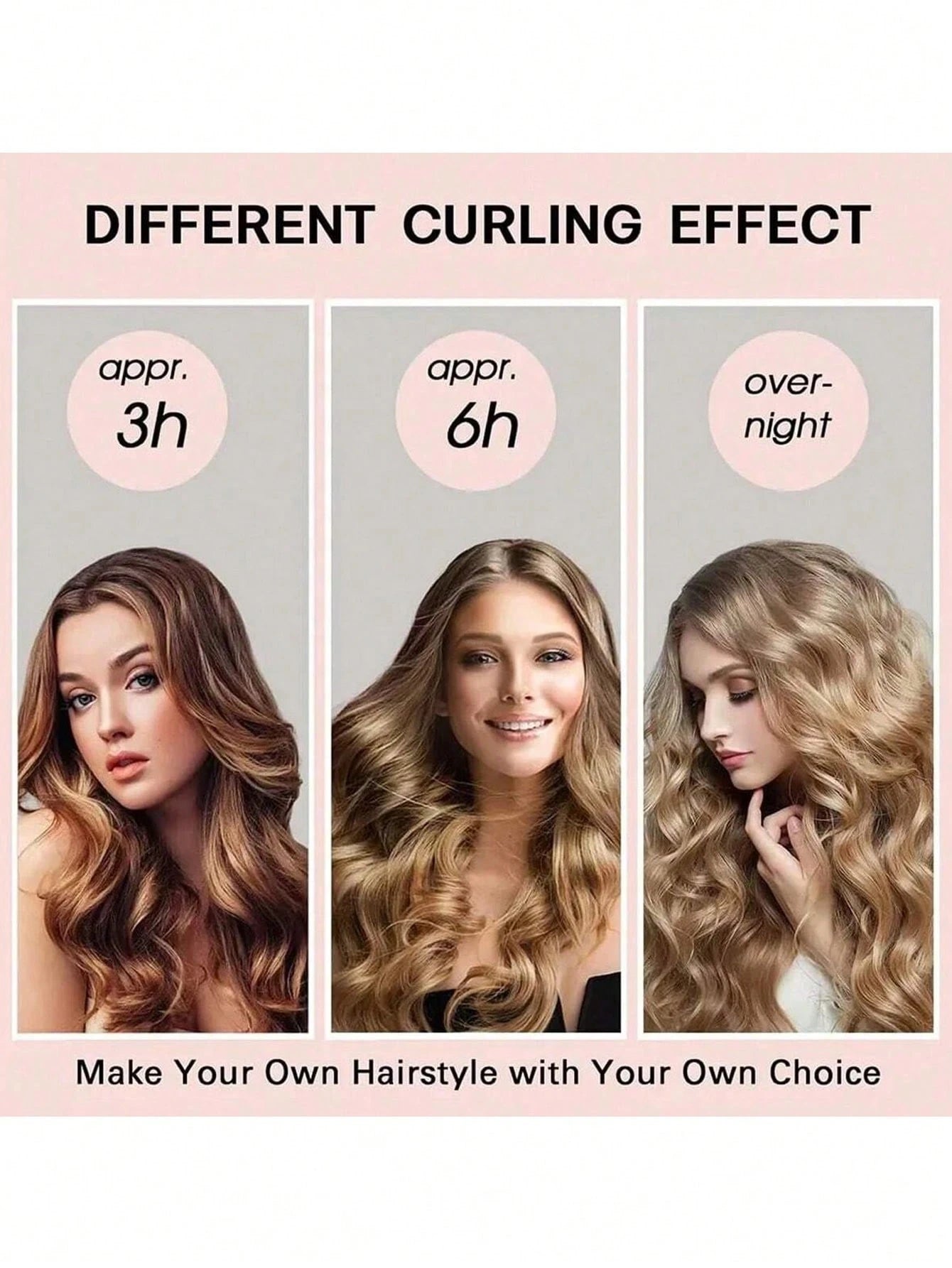 5pcs/4pcs/3pcs No Heat Curling Rods, Slouchy Hair Curler, Silk Hair Rollers, Elastic Sleep Headband, Long Hair Soft Curling Tools, Manual Styling Accessories For Home Use, Sleep Hair Curling Device, S