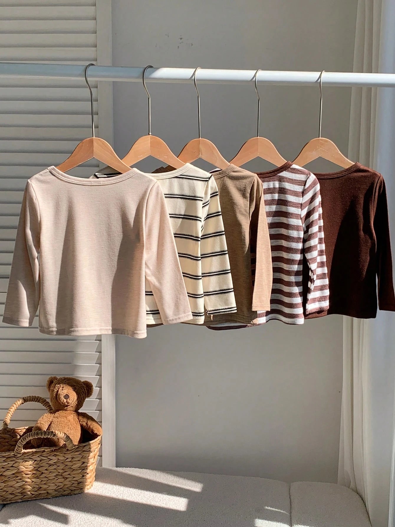 5pcs Baby Boy Soft Knit Crew Neck Short Sleeve Oversized Pullover Top-Versatile And Comfortable Back To School Clothes Fall/Winter Clothes