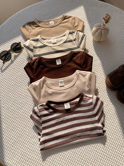 5pcs Baby Boy Soft Knit Crew Neck Short Sleeve Oversized Pullover Top-Versatile And Comfortable Back To School Clothes Fall/Winter Clothes