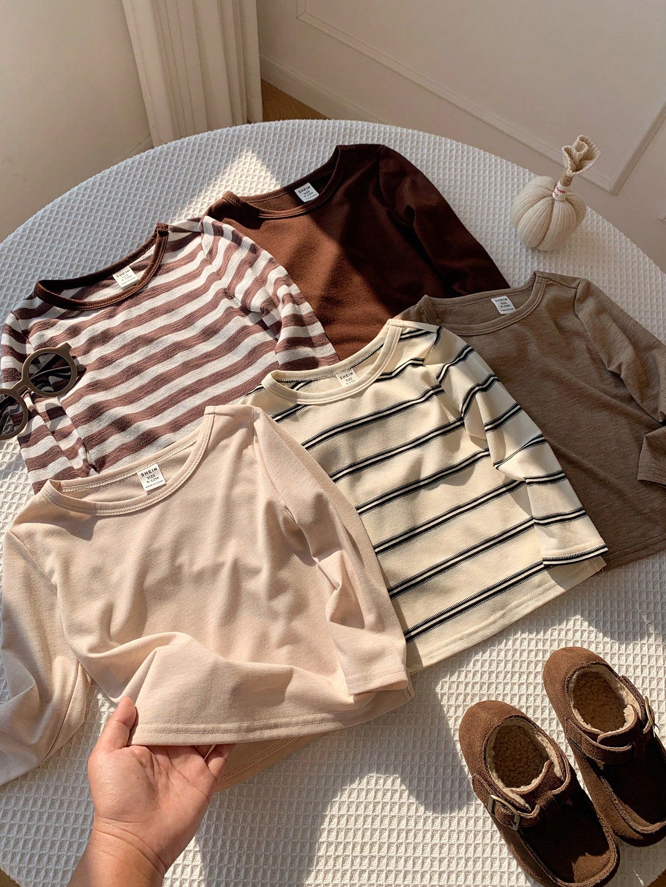 5pcs Baby Boy Soft Knit Crew Neck Short Sleeve Oversized Pullover Top-Versatile And Comfortable Back To School Clothes Fall/Winter Clothes