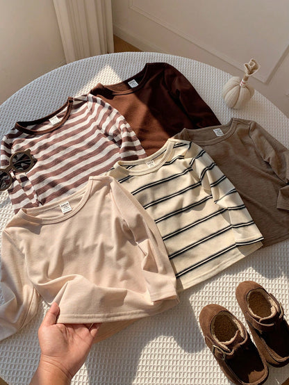 5pcs Baby Boy Soft Knit Crew Neck Short Sleeve Oversized Pullover Top-Versatile And Comfortable Back To School Clothes Fall/Winter Clothes