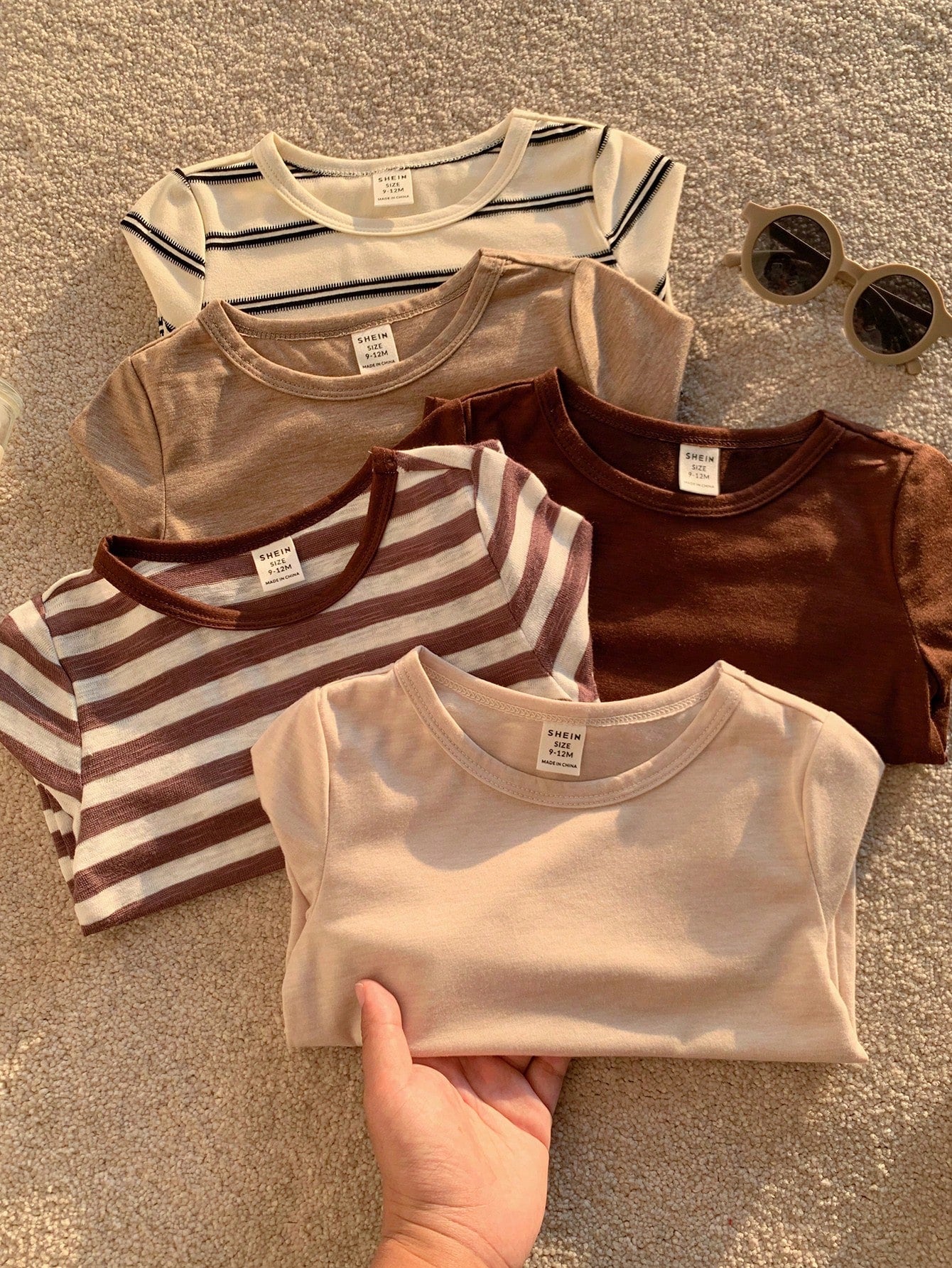 5pcs Baby Boy Soft Knit Crew Neck Short Sleeve Oversized Pullover Top-Versatile And Comfortable Back To School Clothes Fall/Winter Clothes