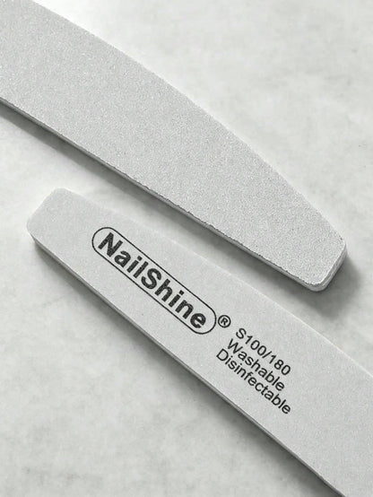 5pcs Crescent-Shaped Shape Washable & Disinfectable Professional Sponge Nail File 100/180