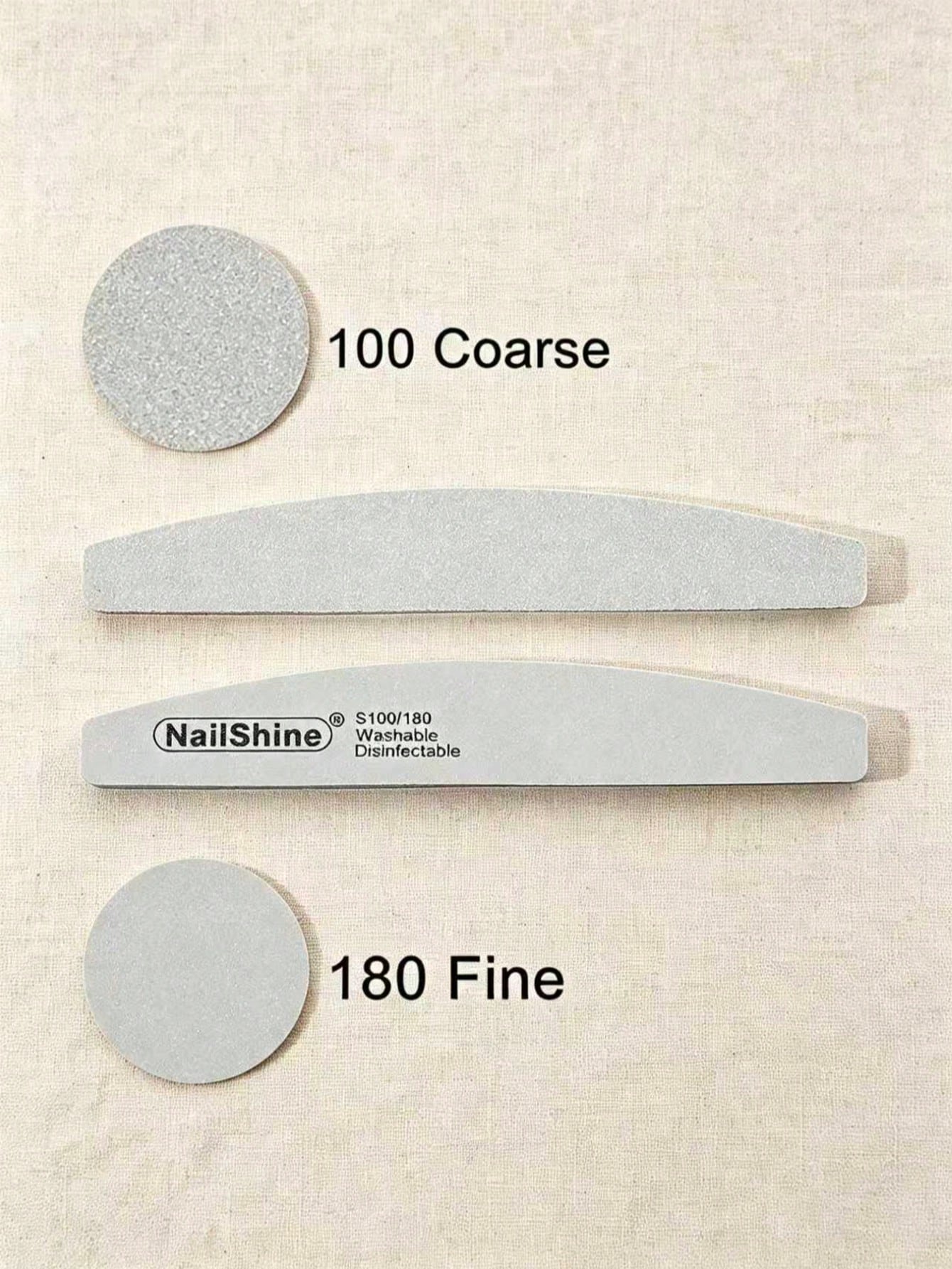 5pcs Crescent-Shaped Shape Washable & Disinfectable Professional Sponge Nail File 100/180