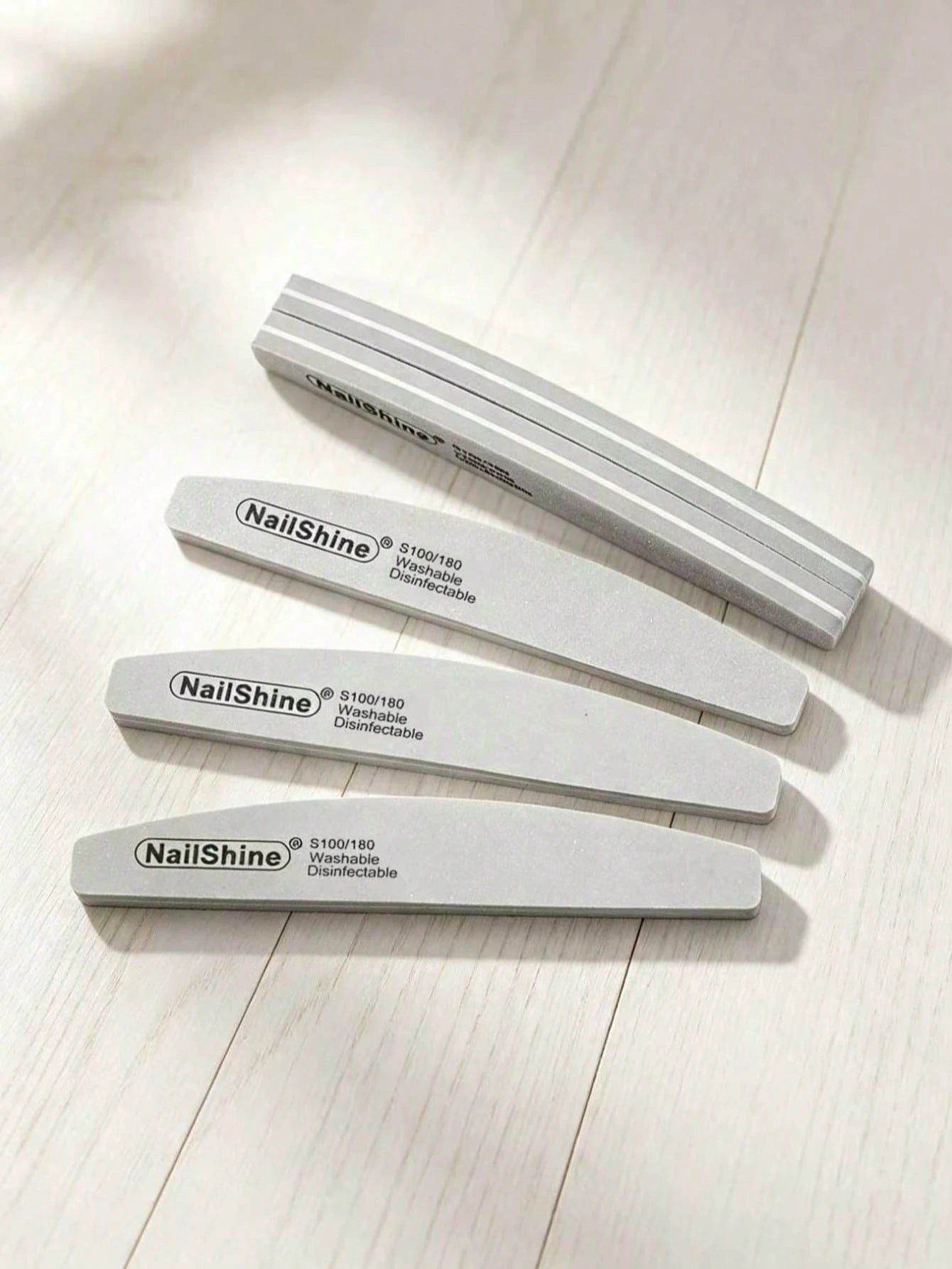 5pcs Crescent-Shaped Shape Washable & Disinfectable Professional Sponge Nail File 100/180