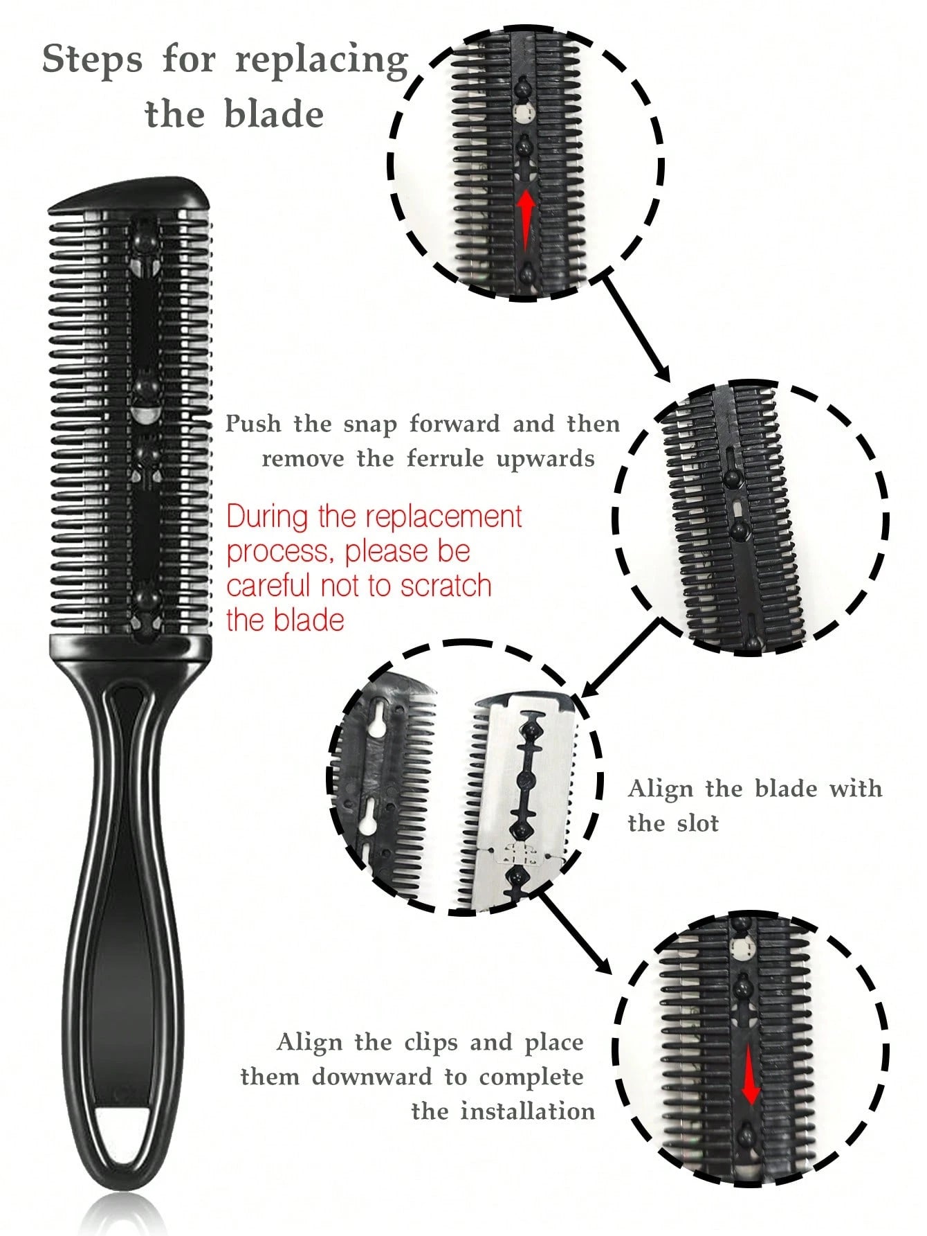 5pcs Professional Hair Styling Tool Set- Includes Hair Cutting Scissors, Comb, And Thinning Shears For Perfect Haircuts And Thinning, Slick Back Brush, Hair Dryer, Hair, Barber, Hair Tools, Hair Prod