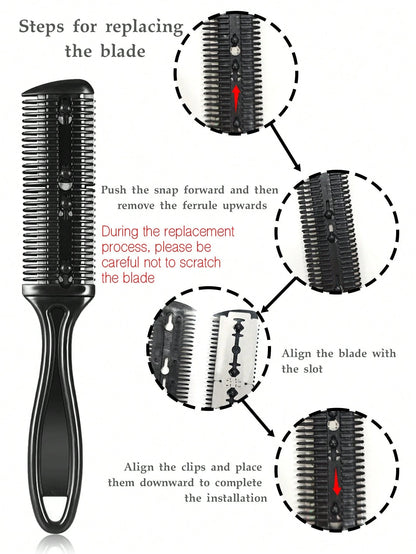 5pcs Professional Hair Styling Tool Set- Includes Hair Cutting Scissors, Comb, And Thinning Shears For Perfect Haircuts And Thinning, Slick Back Brush, Hair Dryer, Hair, Barber, Hair Tools, Hair Prod