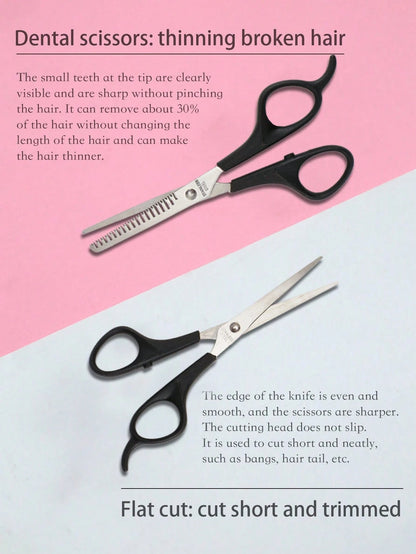 5pcs Professional Hair Styling Tool Set- Includes Hair Cutting Scissors, Comb, And Thinning Shears For Perfect Haircuts And Thinning, Slick Back Brush, Hair Dryer, Hair, Barber, Hair Tools, Hair Prod
