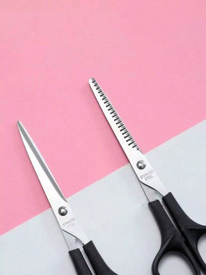 5pcs Professional Hair Styling Tool Set- Includes Hair Cutting Scissors, Comb, And Thinning Shears For Perfect Haircuts And Thinning, Slick Back Brush, Hair Dryer, Hair, Barber, Hair Tools, Hair Prod