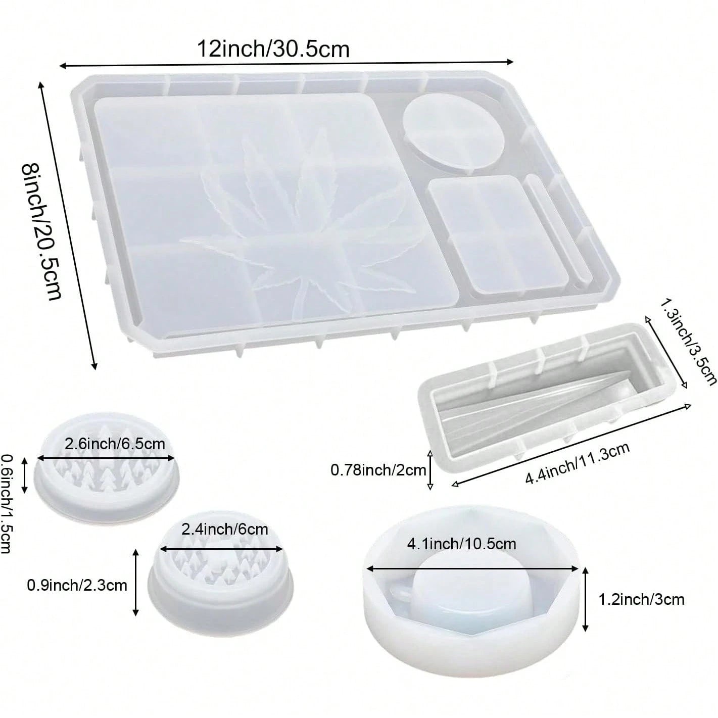 5ps Epoxy Resin Set, Large Rolling Tray And Grind And Storage Resin Casting, Epoxy Kit