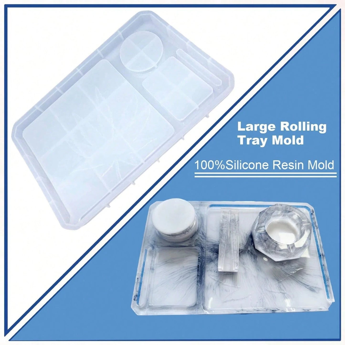 5ps Epoxy Resin Set, Large Rolling Tray And Grind And Storage Resin Casting, Epoxy Kit