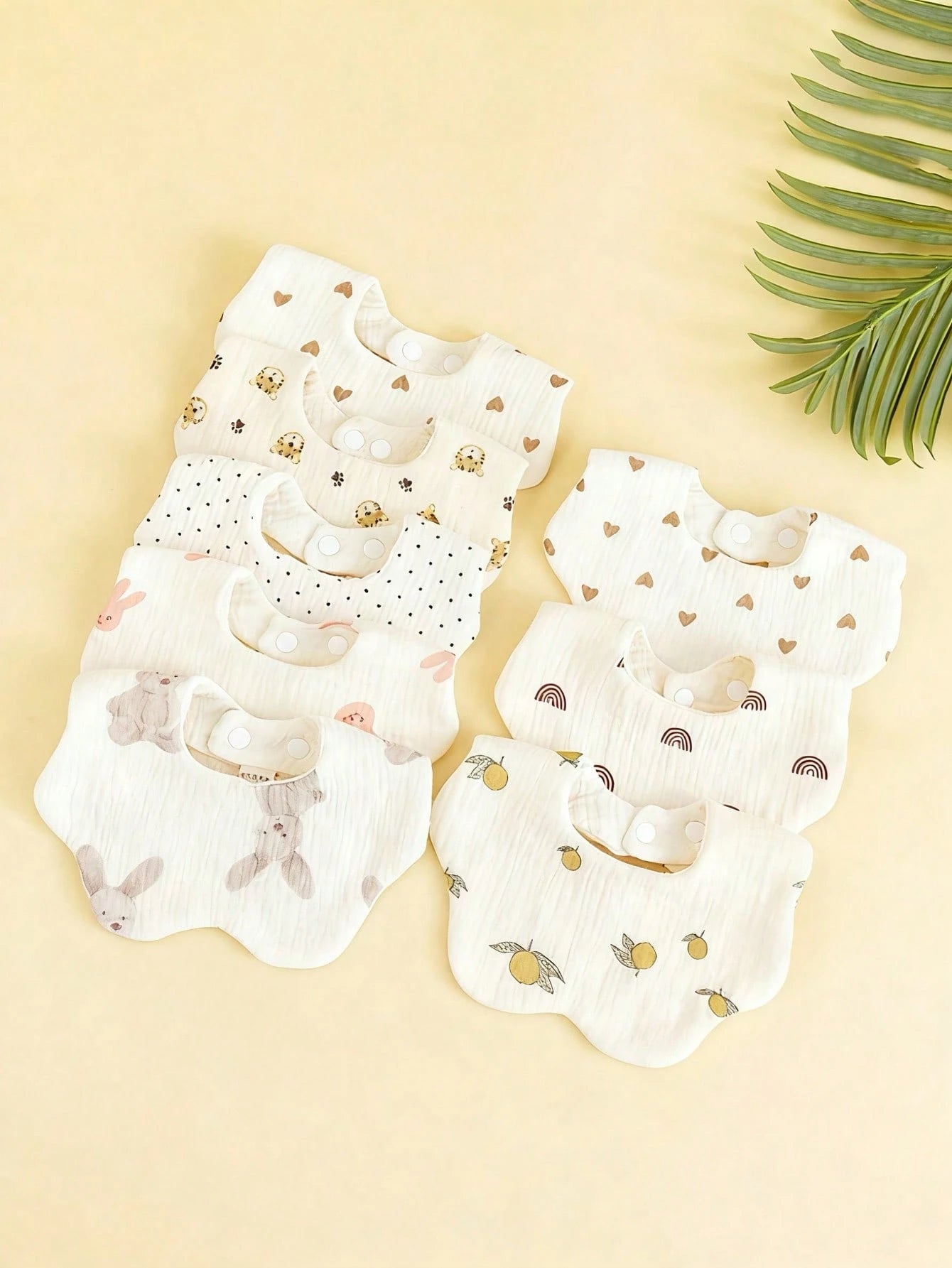6-Layer Muslin Flower Bib, Baby Burp Cloth, Newborn Drool Bib, Anti-Spit Up Bib