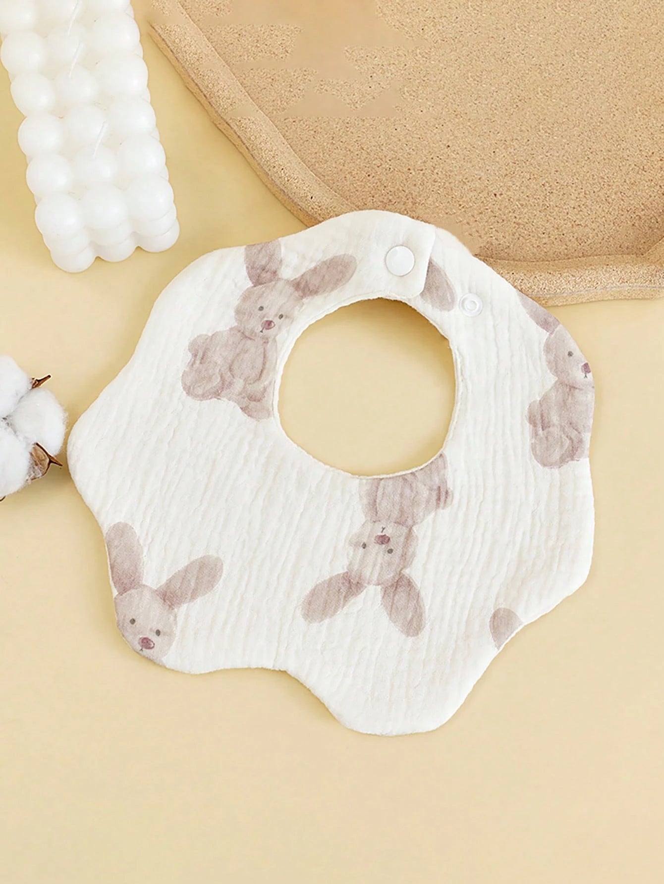 6-Layer Muslin Flower Bib, Baby Burp Cloth, Newborn Drool Bib, Anti-Spit Up Bib