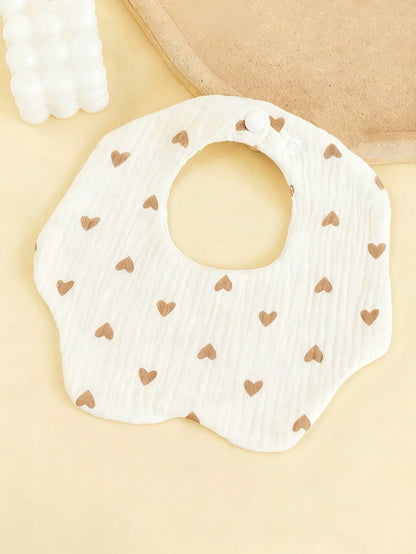 6-Layer Muslin Flower Bib, Baby Burp Cloth, Newborn Drool Bib, Anti-Spit Up Bib