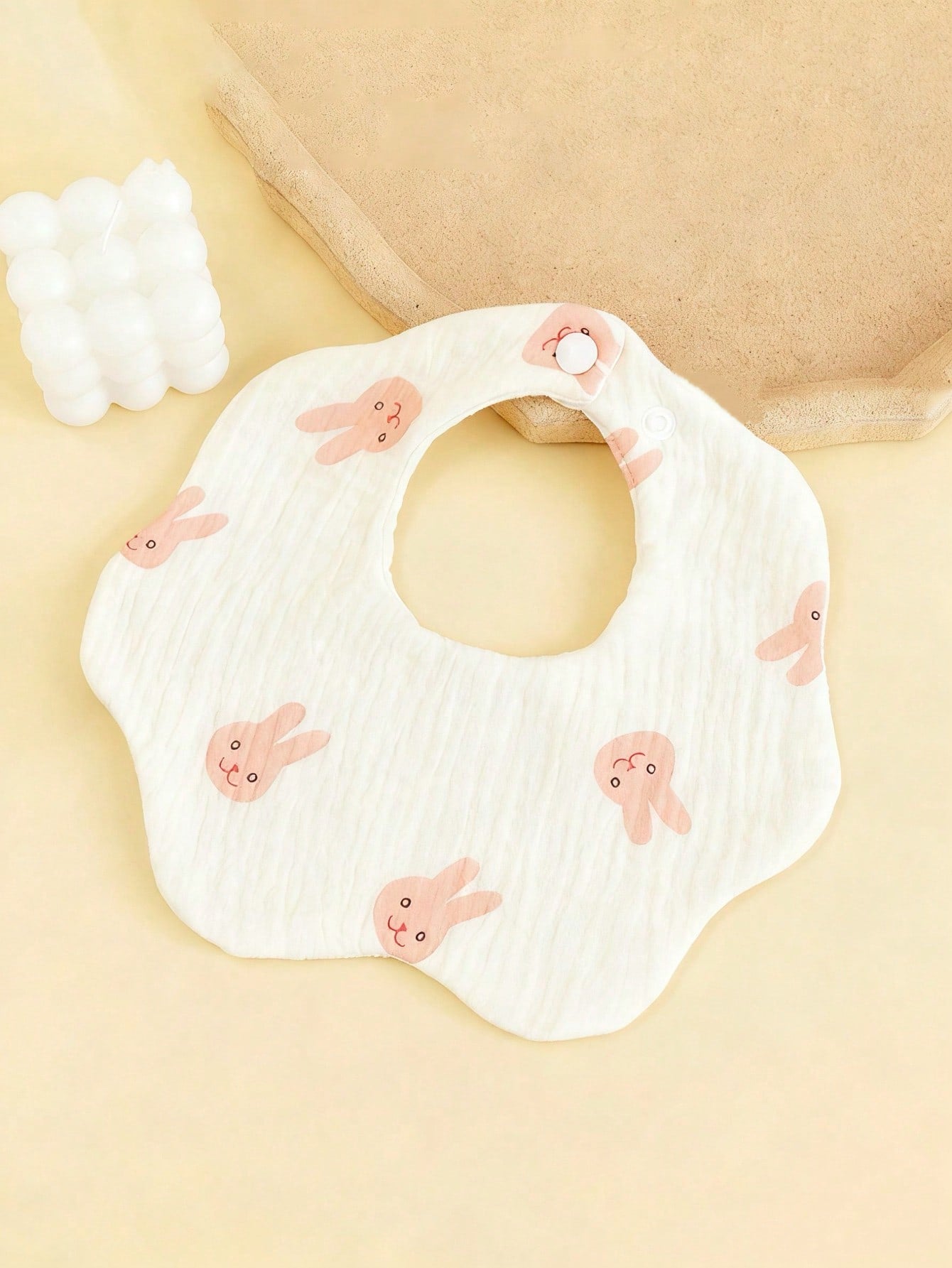 6-Layer Muslin Flower Bib, Baby Burp Cloth, Newborn Drool Bib, Anti-Spit Up Bib