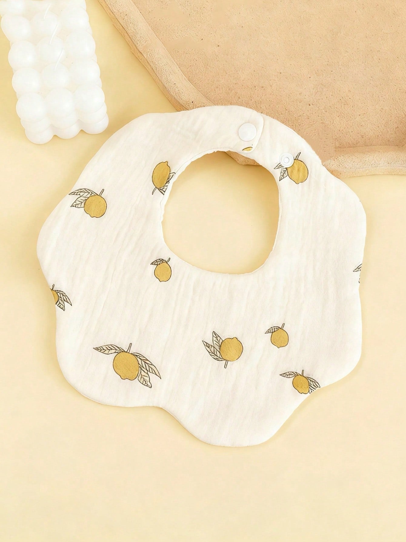 6-Layer Muslin Flower Bib, Baby Burp Cloth, Newborn Drool Bib, Anti-Spit Up Bib