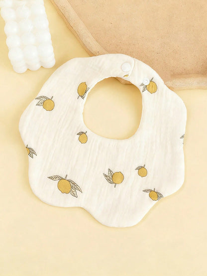 6-Layer Muslin Flower Bib, Baby Burp Cloth, Newborn Drool Bib, Anti-Spit Up Bib