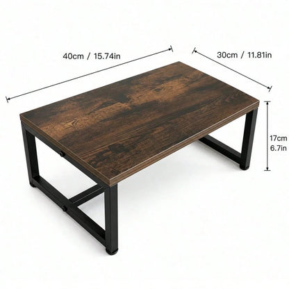 600lb Heavy-Duty Step Stool, Single-Step Adult Step Stool, Low Platform Assist Step, Bedside Stool, Footstool, Wooden Top Small Bench, Reinforced Metal Frame With Non-Slip Feet
