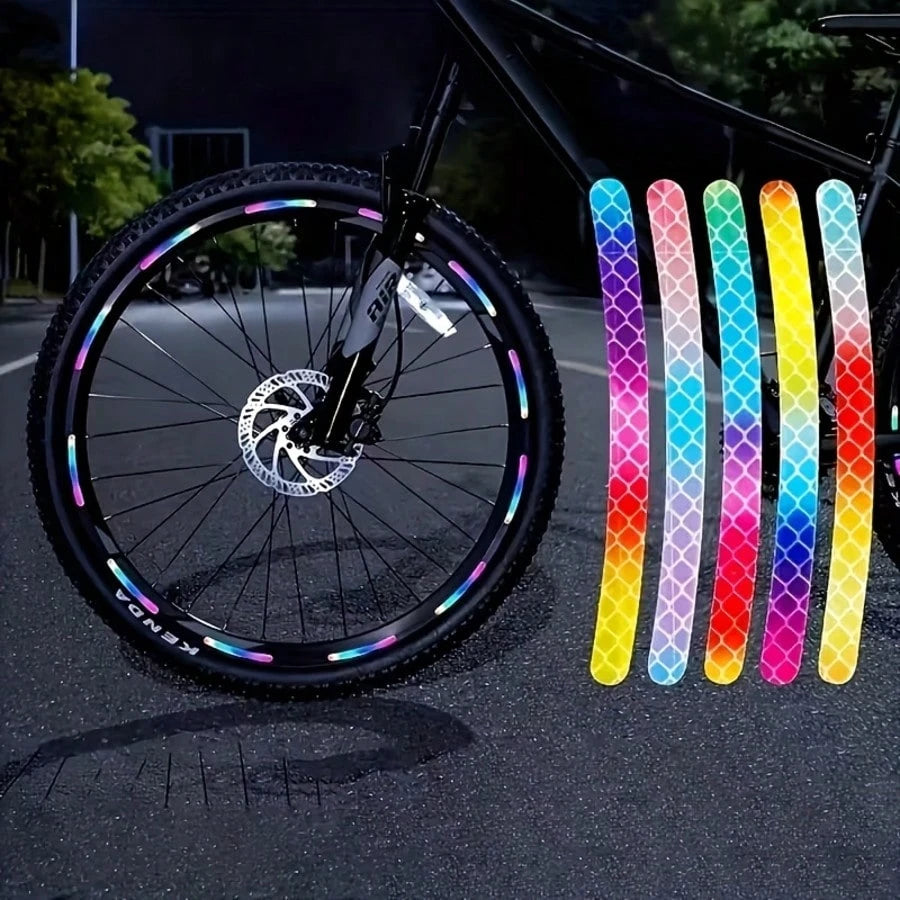 60pcs Glow-In-The-Dark Bicycle Spoke Beads And Valve Stem Caps Set, Includes Reflective Rim Stickers, Suitable For Bicycle Motorcycle Night Riding Wheel Decoration