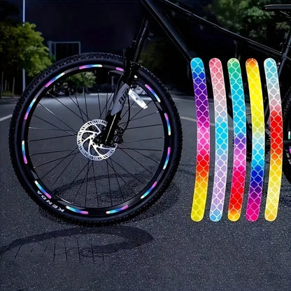 60pcs Glow-In-The-Dark Bicycle Spoke Beads And Valve Stem Caps Set, Includes Reflective Rim Stickers, Suitable For Bicycle Motorcycle Night Riding Wheel Decoration
