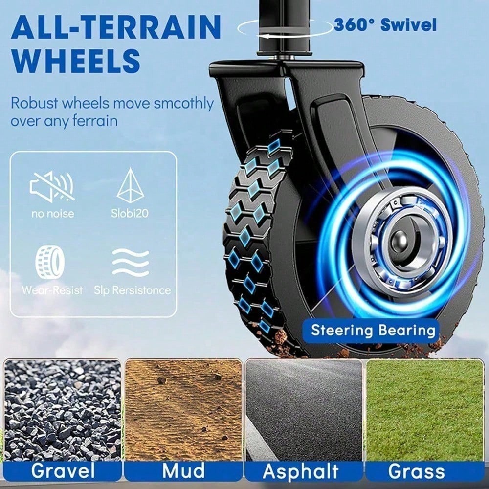 680LBS/550LBS/350LBS Christmas Sports Equipment Transporter, Folding Cart With Fully Portable Tires, Strong Load Capacity, Heavy Duty Multi-Purpose Cart With Transport Rack, Suitable For Beach, Garden