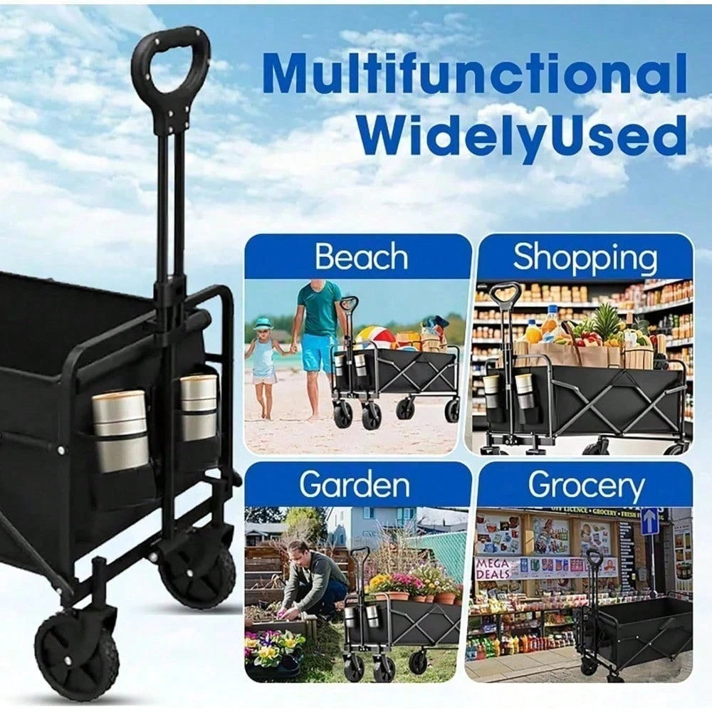 680LBS/550LBS/350LBS Christmas Sports Equipment Transporter, Folding Cart With Fully Portable Tires, Strong Load Capacity, Heavy Duty Multi-Purpose Cart With Transport Rack, Suitable For Beach, Garden