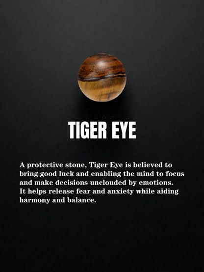 6mm Triple Protection Bracelet, Tiger Eye, Black Onyx & Black Tourmaline Beads, Abundance,Prosperity Powerful Protective Meditation Jewelry For Men