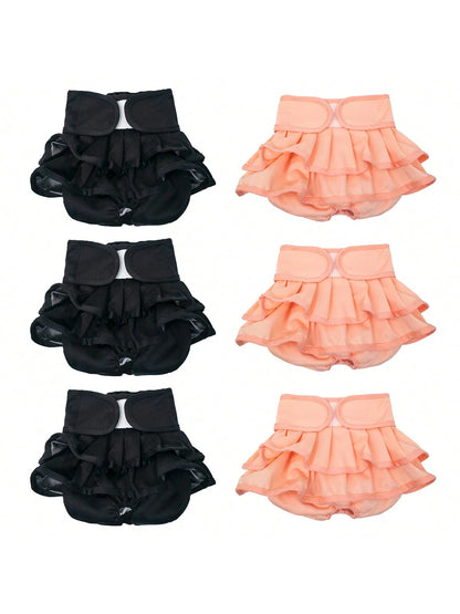 6pcs/2pcs Reusable Dog Diapers Female Washable Highly Absorption Puppies Dogs Diapers For Period Heat Panties Or Excitable Urination