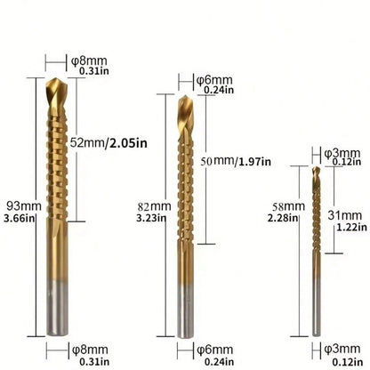6pcs Multi-Function Step Drill Bit Set, Titanium Coated Cast Iron 4-20/12mm 3-12mm 3 6 8mm Multi-Size, One-Step Expansion Drilling, Suitable For Metal Plate, Wood, Plastic Drilling, Woodworking Instal