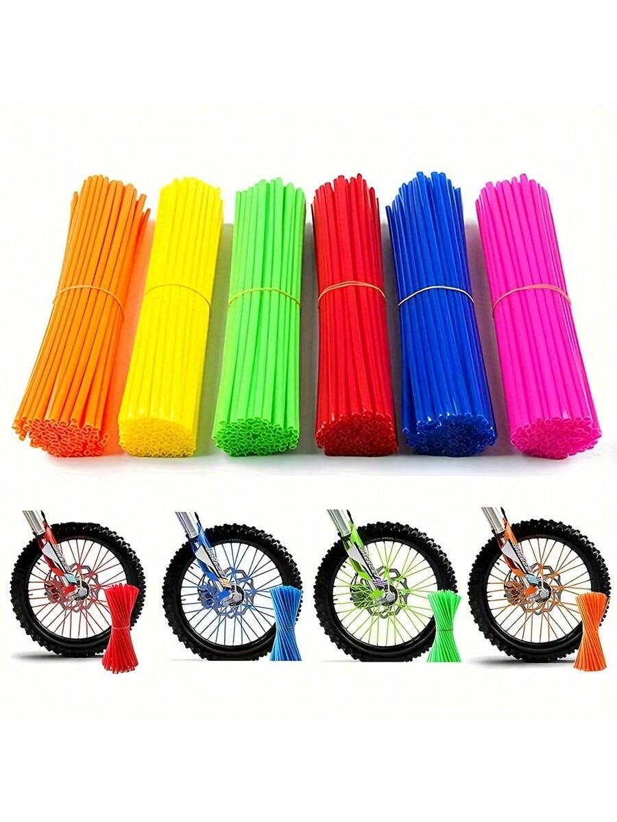 72pcs Motorcycle/ATV/Bicycle Spokes Cover Wheel Protection Set Colorful Motorcycle/Bike Rim Strips