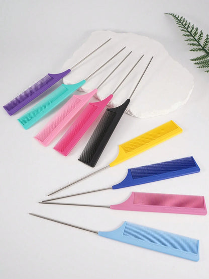 8/4/1pc Professional Point-Tailed Comb Pin-Tailed Comb Rat-Tailed Comb Parting Comb Stainless Steel Tail Comb Anti-Static Hairbrush: Multi-Functional Comb For Normal Hair For Combing Out Tangles Hair
