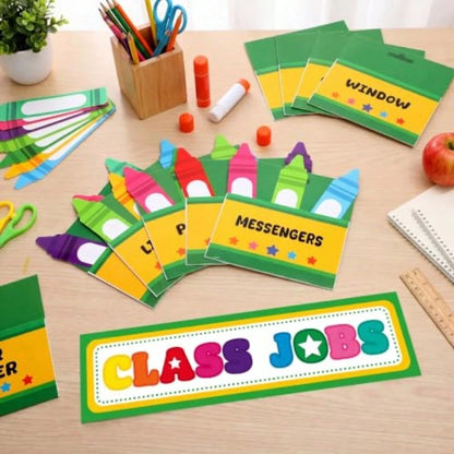 81 Pcs Class Jobs Chart Colorful S Classroom Jobs Bulletin Board Pockets With Name Tags Cards Decor Teacher's Helper Chart For Back To School Classroom Decoration