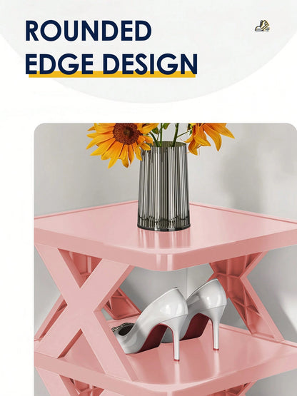 9/6 Tier Narrow Shoe Rack Pink, Vertical Shoe Stand, New Upgraded Small Shoe Shelf, Space Saving DIY Free Standing Shoes Storage Organizer, Easy To Install & Stable, Closet Oragnization And Storage, H