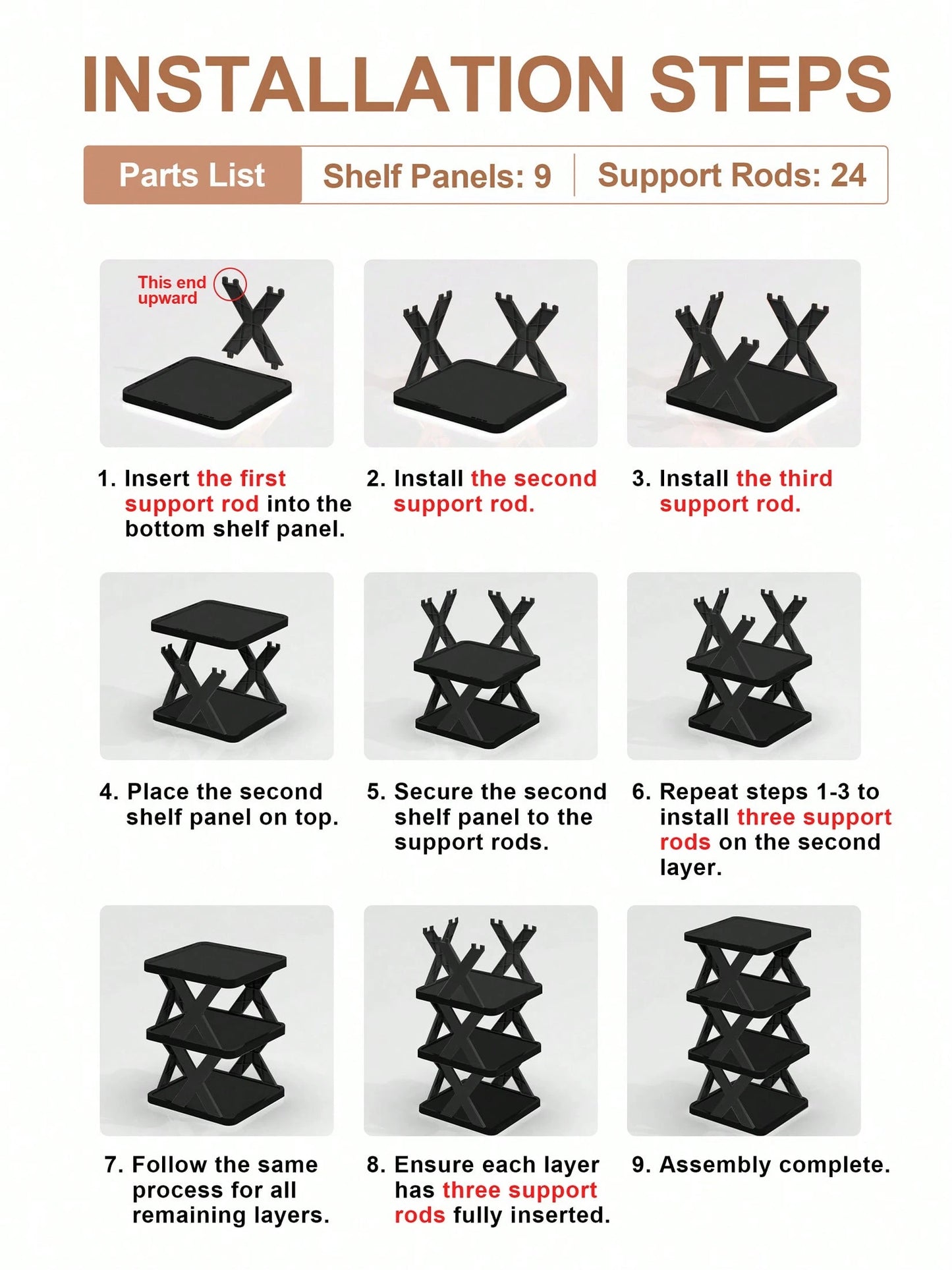 9/6 Tier Vertical Shoe Stand Space Saving Narrow Shoe Rack, Small Shoe Shelf, Standing Shoes Storage Organizer Entryway, Closet, Hallway, Easy Assembly And Stable In Structure, Black & White, Plastic