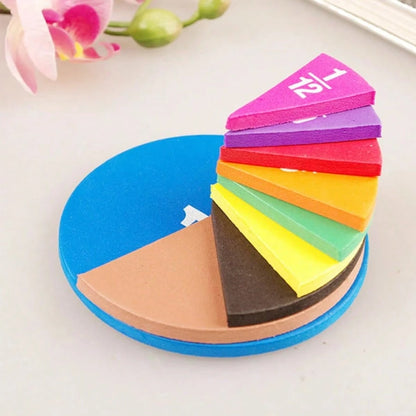 9pcs Colorful Round EVA Fraction Circles Math Teaching Tool, Aesthetic Montessori STEM Educational Instrument, Back To School Classroom Math Learning Accessory Student School Stationery Gift Supplies