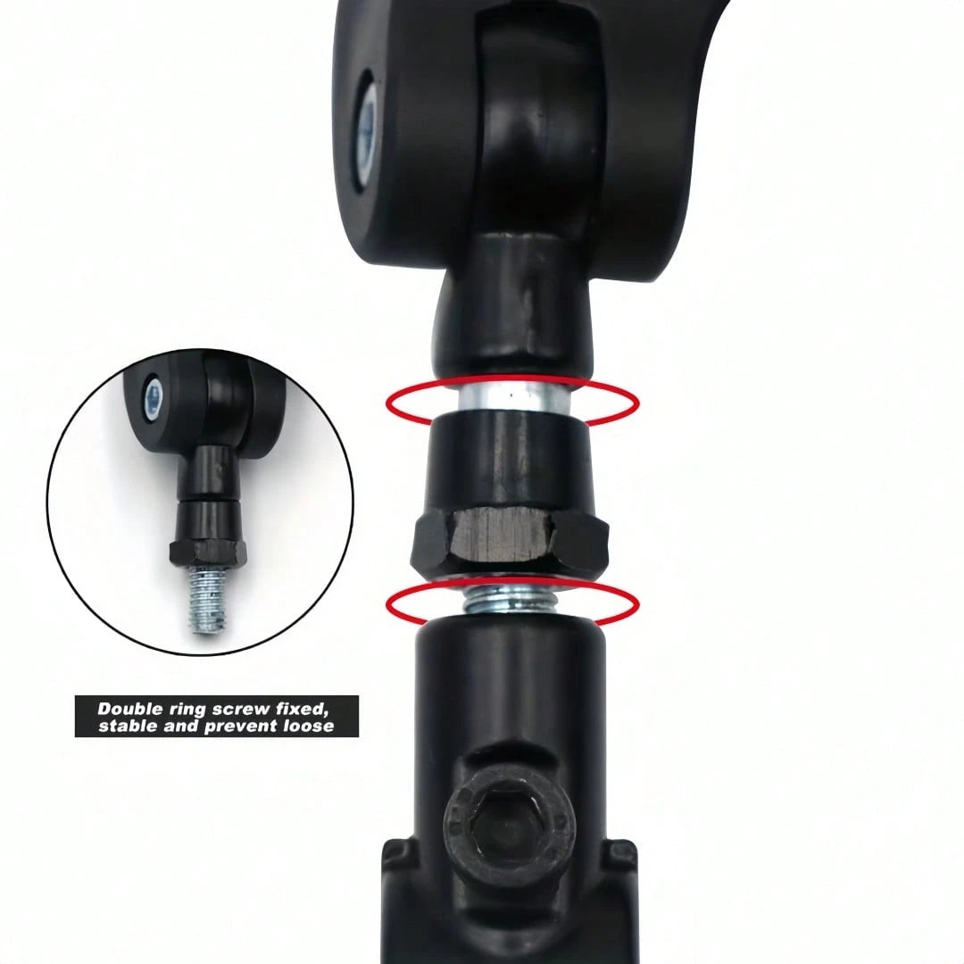 A Pair Of 2 High-Definition Bicycle Rearview Mirrors With 360° Adjustable Rotation- Made Of Durable ABS Material, Suitable For Scooters And Bicycle Reflectors, Featuring Black Rectangular Handle Refl