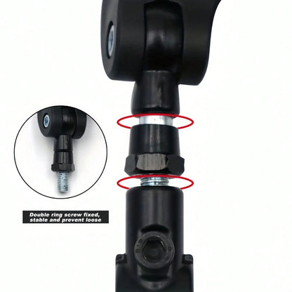 A Pair Of 2 High-Definition Bicycle Rearview Mirrors With 360° Adjustable Rotation- Made Of Durable ABS Material, Suitable For Scooters And Bicycle Reflectors, Featuring Black Rectangular Handle Refl