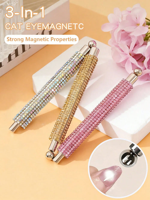 A Single-Pack Of Strong Versatile Magnetic Rods With Water Droplets, Suitable For Cat-Eye Nail Polish Gel Manicures, Double-Headed Magnetic Pen Magnetic Rods, And 3D Magnetic Nail Design Accessory Too