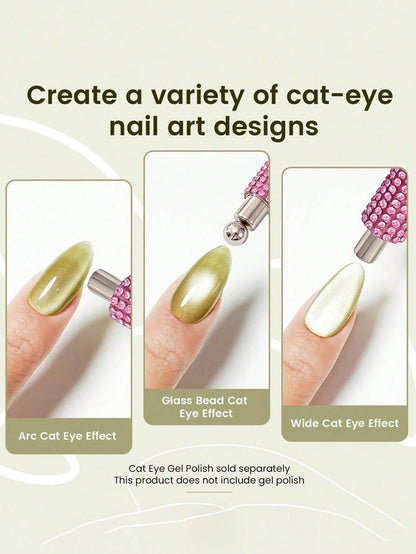 A Single-Pack Of Strong Versatile Magnetic Rods With Water Droplets, Suitable For Cat-Eye Nail Polish Gel Manicures, Double-Headed Magnetic Pen Magnetic Rods, And 3D Magnetic Nail Design Accessory Too