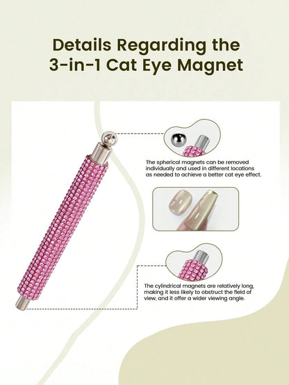 A Single-Pack Of Strong Versatile Magnetic Rods With Water Droplets, Suitable For Cat-Eye Nail Polish Gel Manicures, Double-Headed Magnetic Pen Magnetic Rods, And 3D Magnetic Nail Design Accessory Too