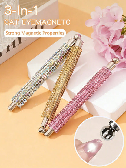 A Single-Pack Of Strong Versatile Magnetic Rods With Water Droplets, Suitable For Cat-Eye Nail Polish Gel Manicures, Double-Headed Magnetic Pen Magnetic Rods, And 3D Magnetic Nail Design Accessory Too