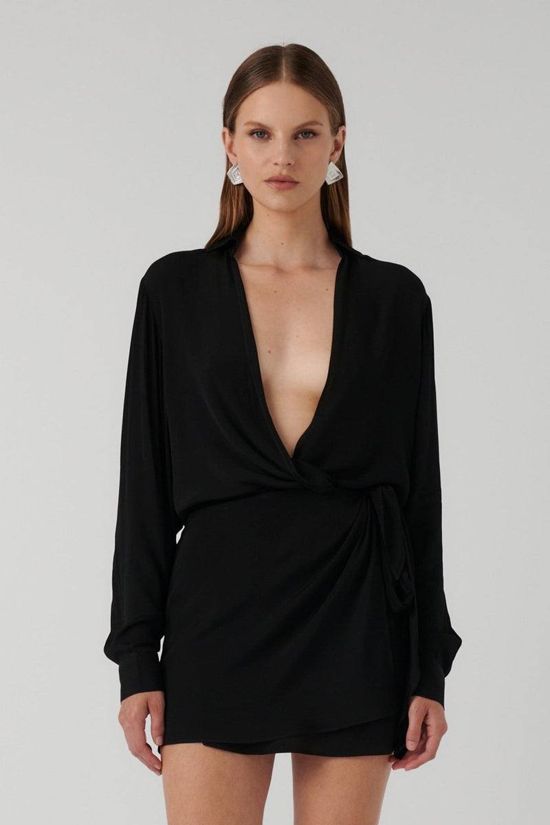 Adalee Wrap Skirt - Black - SHOPJAUS - JAUS