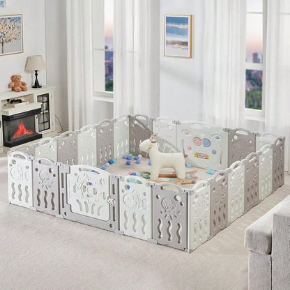 Adjustable Baby Playpen With 14/18/22 Panels – Foldable Kids Activity Centre, Portable Safety Play Yard For Indoor And Outdoor Use