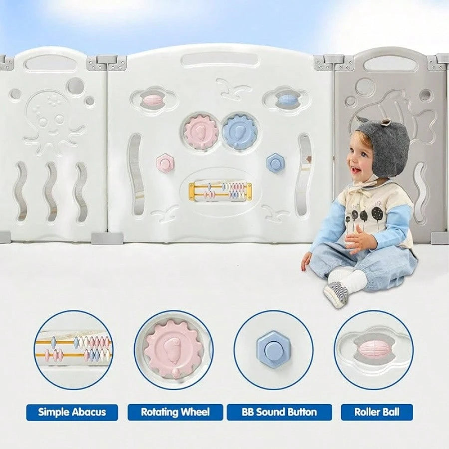 Adjustable Baby Playpen With 14/18/22 Panels – Foldable Kids Activity Centre, Portable Safety Play Yard For Indoor And Outdoor Use
