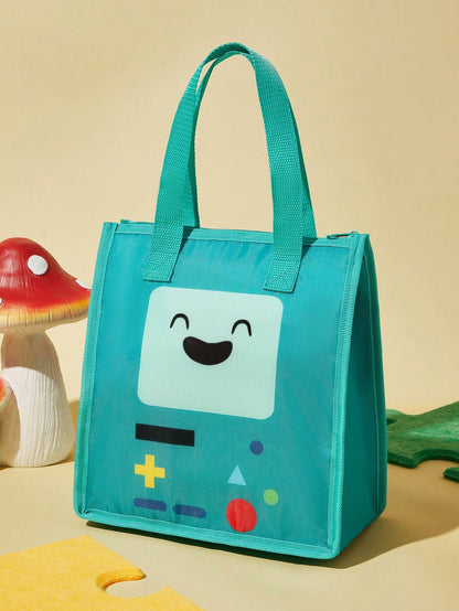 ADVENTURE TIME X 1 Cartoon Character Printed Thermal Insulation Lunch Bag, Which Can Be Kept Warm Or Cold, Picnic Bag, Large Capacity, Can Hold Lunch Boxes And Drinks, Suitable For Picnic, Campi