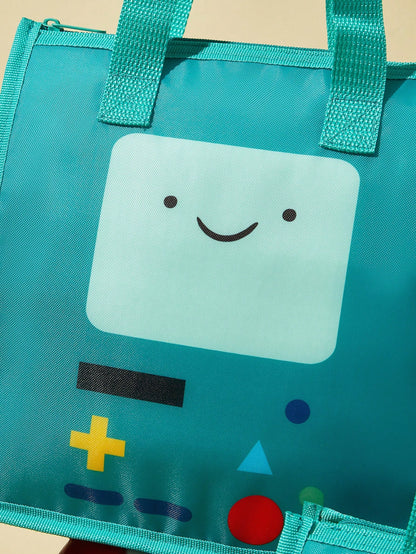 ADVENTURE TIME X 1 Cartoon Character Printed Thermal Insulation Lunch Bag, Which Can Be Kept Warm Or Cold, Picnic Bag, Large Capacity, Can Hold Lunch Boxes And Drinks, Suitable For Picnic, Campi