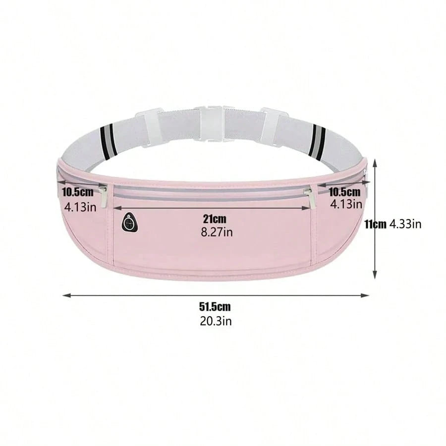 AiScrofa Slim Running Belt For Phone 6.8'', Ultra Light Running Belts For Women/Men, Zipper Waterproof Running Waist Pack, Reflective Running Fanny Pack With 3 Separate Pouch