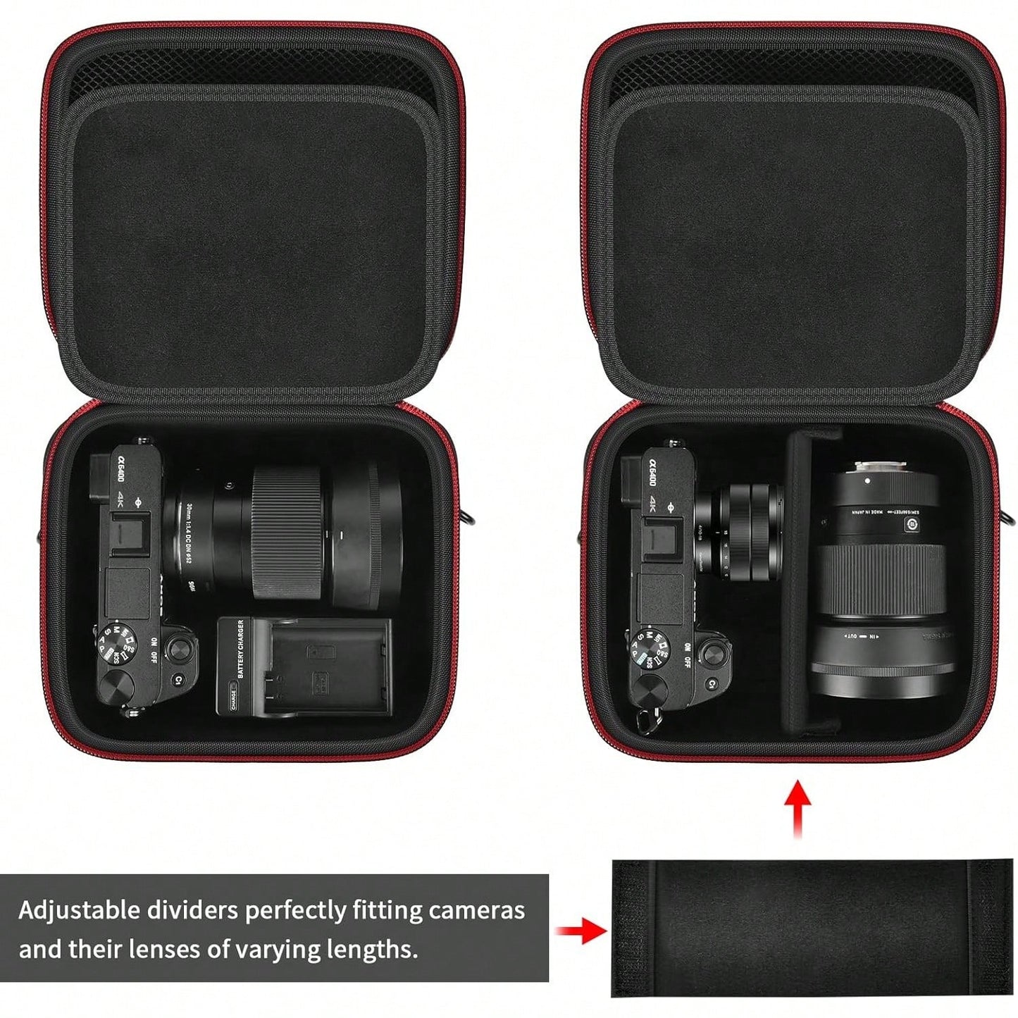 ALKOO Camera Case For Alpha ZV-E10 Alpha A6400/ A6700/ A6100/ A6000/ A6600/ A6500 Mirrorless Digital Camera, Travel Bag With A Shoulder Strap(Box Only)
