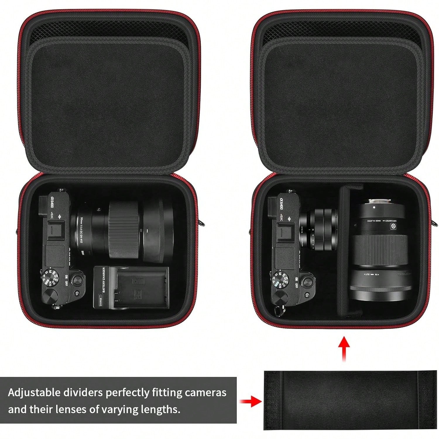 ALKOO Camera Case For Alpha ZV-E10 Alpha A6400/ A6700/ A6100/ A6000/ A6600/ A6500 Mirrorless Digital Camera, Travel Bag With A Shoulder Strap(Box Only)