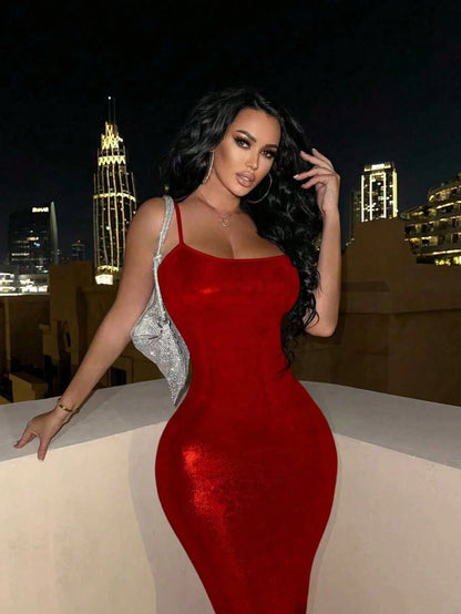Allurite Sexy Slim Fit Strappy Dress Maxi Women Outfit